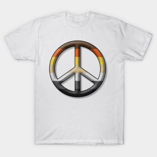 Peace Pride design in Gay Bear pride flag colors T-Shirt